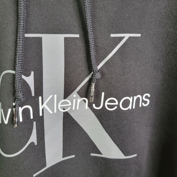 Calvin Klein CK Spell Out Block Letter Logo Black Sweatshirt Crewneck Men's L - Picture 4 of 13